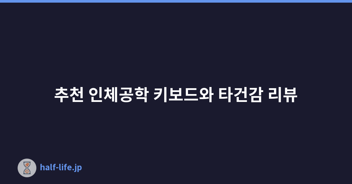 추천 인체공학 키보드와 타건감 리뷰